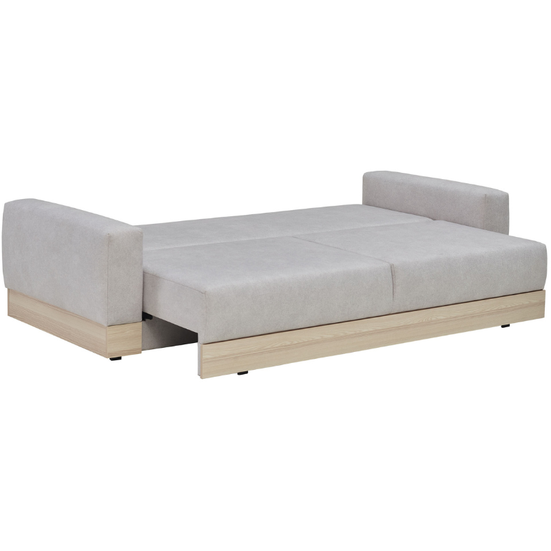 3 Seater sofa cum bed with decorative bottom wooden band