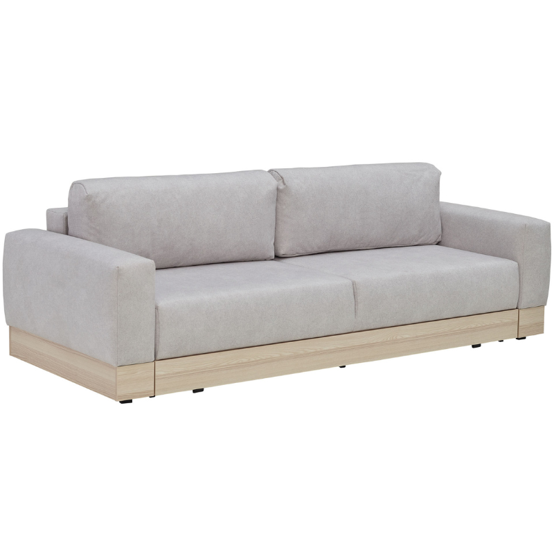 3 Seater sofa cum bed with decorative bottom wooden band