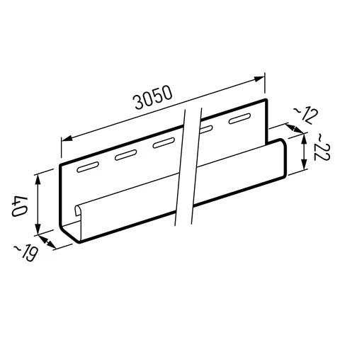 J Shaped finishing trim - Light Oak