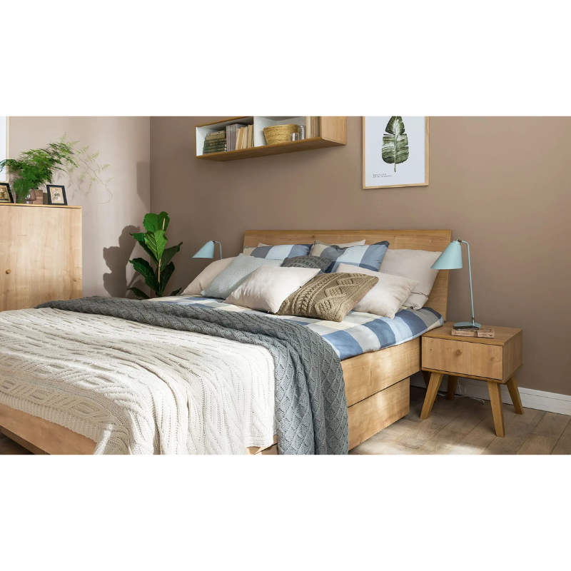 Bed with flat headboard Nature 160x200