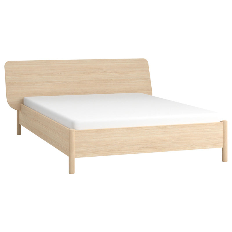 Double Bed 160x200 with wide headboard - Oak Light