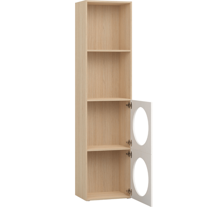 Narrow shelving unit with front arrangement 6 reli