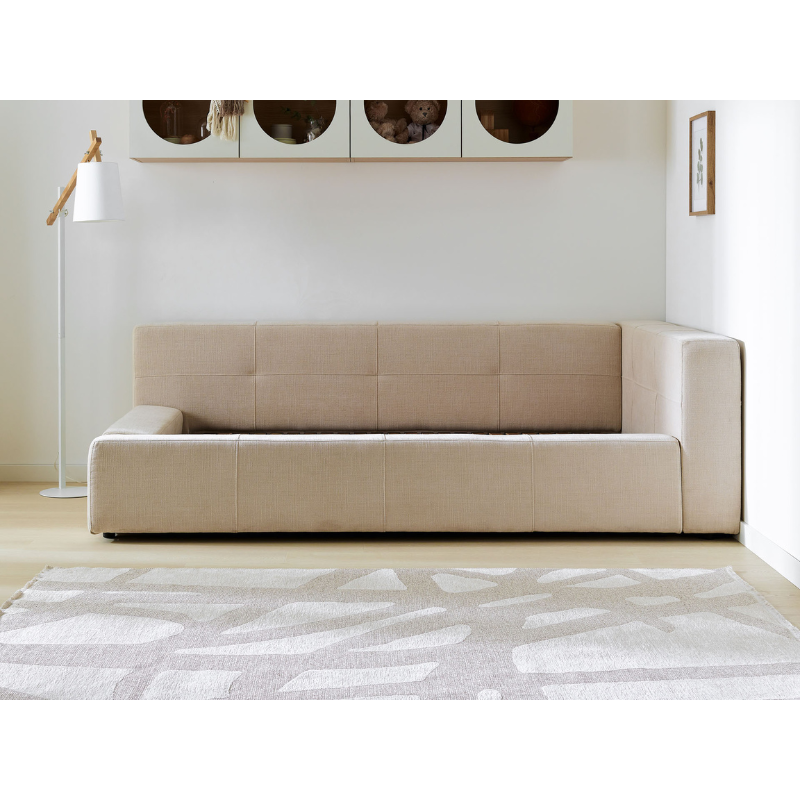 Upholstered single bed with storage - Right sided