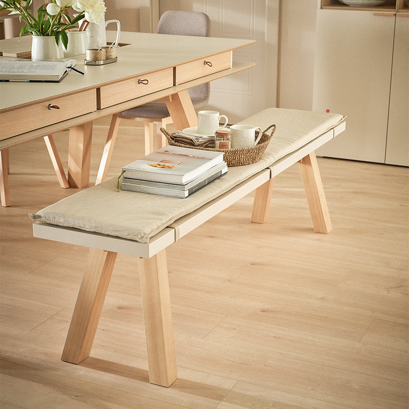 Long bench for dining table 170cm - sand beige