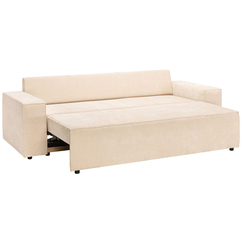 Nilla 3 seater sofa cum bed- beige color