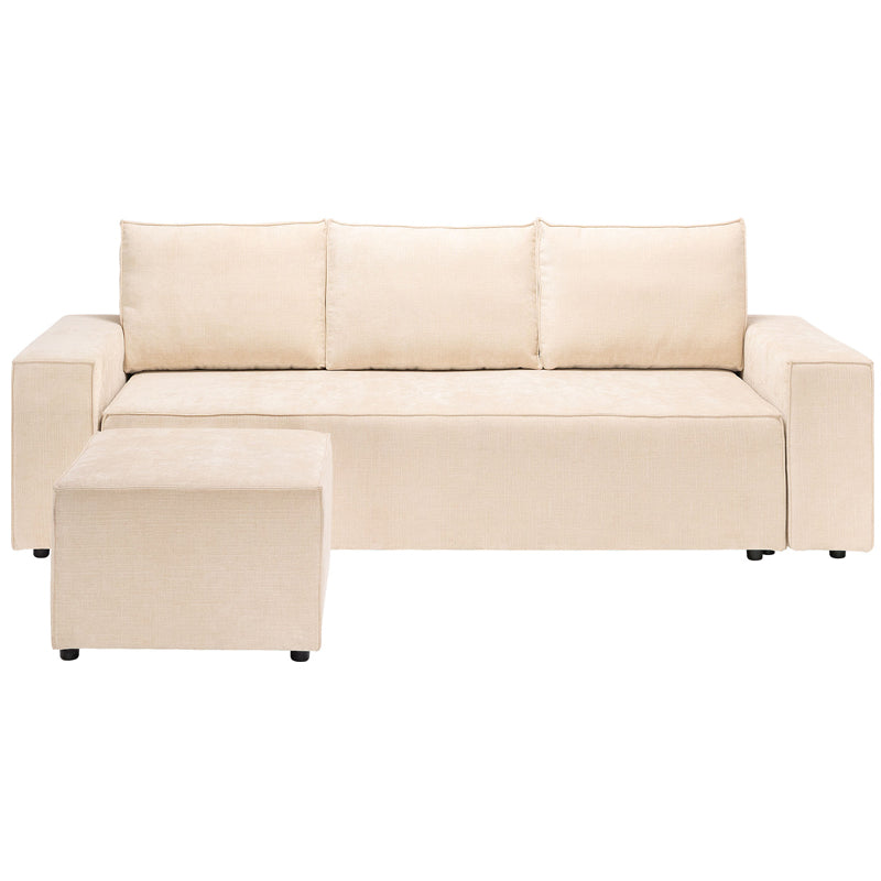 Nilla 3 seater sofa cum bed- beige color