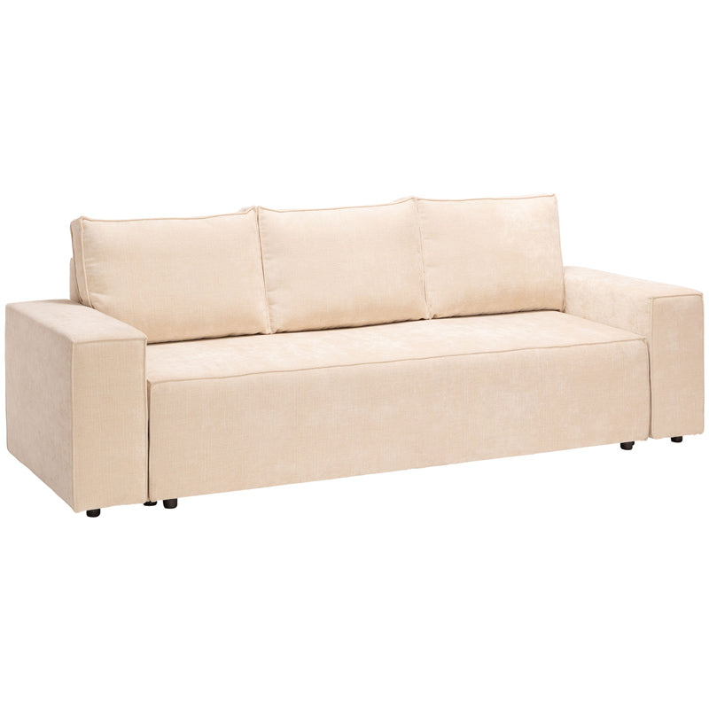 Nilla 3 seater sofa cum bed- beige color