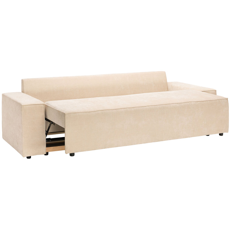 Nilla 3 seater sofa cum bed- beige color